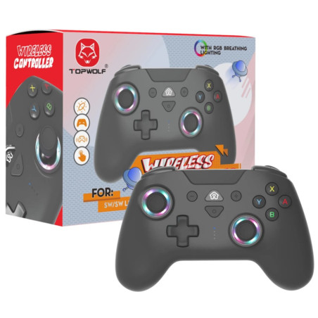 CONTROLLER BT NINTENDO SWITCH BLACK RGB HS-SW570