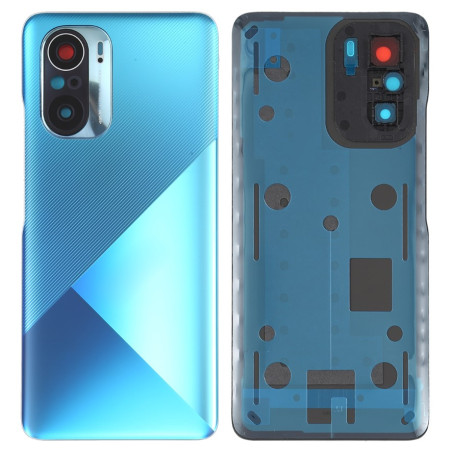 COVER BATTERY XIAOMI POCO F3 BLUE  CAMERA GLASS 