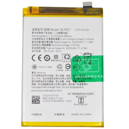 BATTERY BLP837 REALME 8 PRO / 9 PRO 
