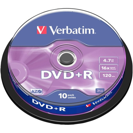 DVD R 4 7GB VERBATIM  TARRINA 10 