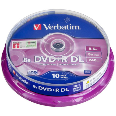 DVD R DL 8 5GB VERBATIM  TARRINA 10 