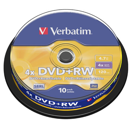 DVD RW 4 7GB VERBATIM  TARRINA 10 