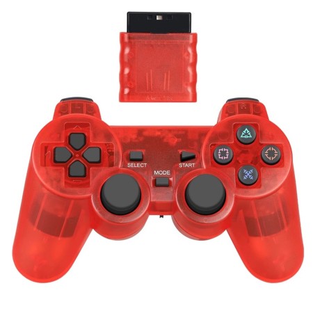 WIRELESS CONTROLLER PS2 CLEAR RED