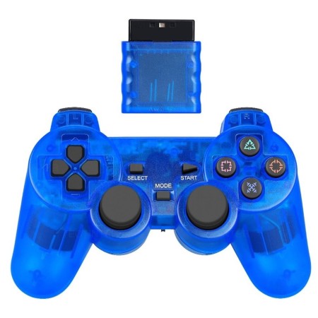 WIRELESS CONTROLLER PS2 CLEAR BLUE