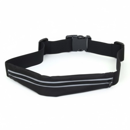 Riñonera deportiva para correr / andar color negro cremallera telefono movil cintura
