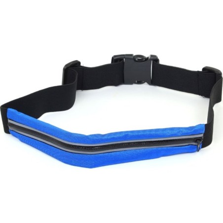 Riñonera deportiva para correr / andar color azul cremallera telefono movil cintura