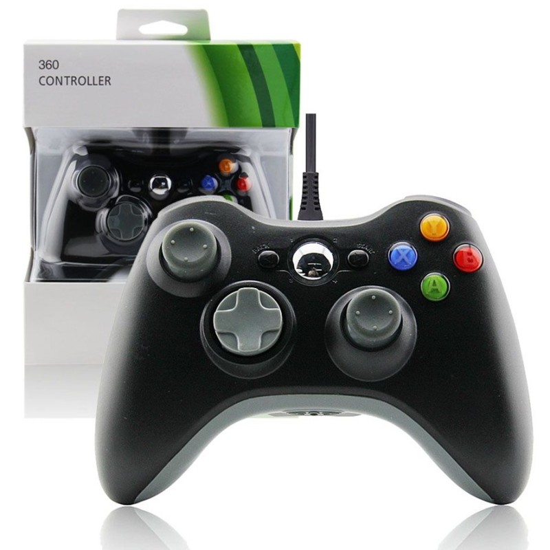 CONTROLLER WIRED XBOX 360 BLACK