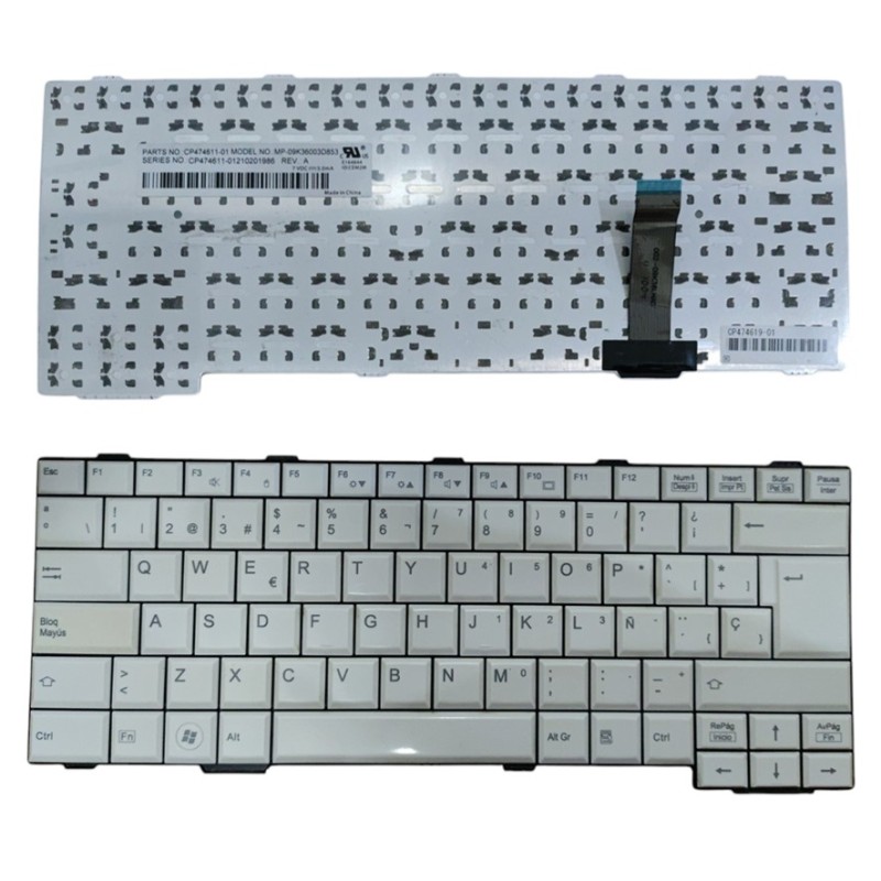 Teclado blanco Fujitsu LifeBook S760 S761