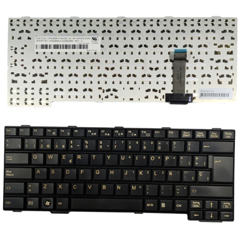 Teclado negro Fujitsu LifeBook S760 S761