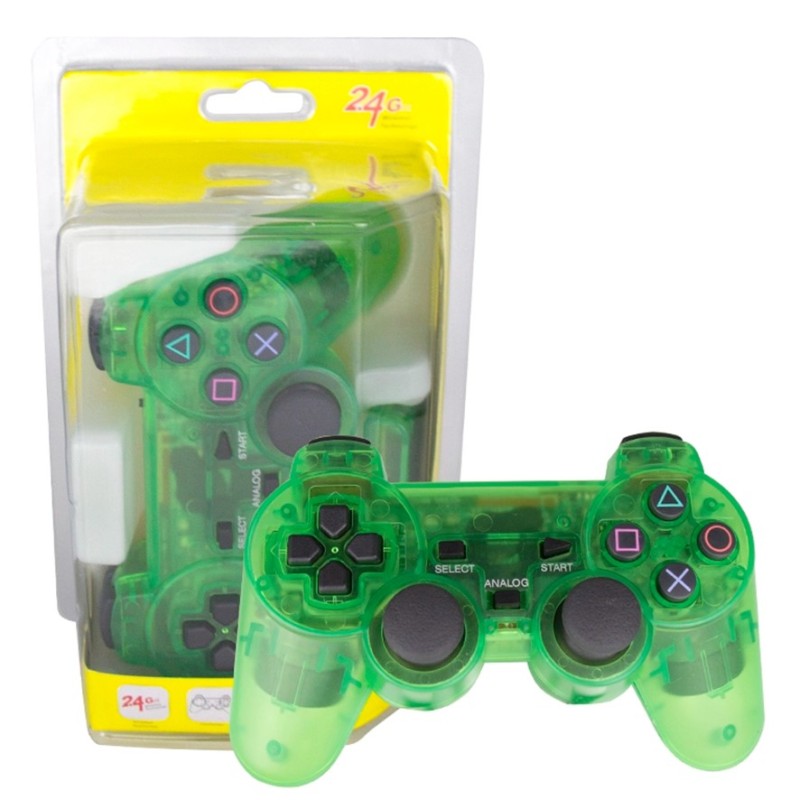 WIRELESS CONTROLLER PS2 CLEAR GREEN