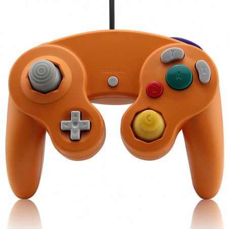 WIRED CONTROLLER NINTENDO GAME CUBE DARK ORANGE