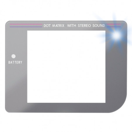 Cristal de repuesto compatible para Game Boy clasica marco color gris