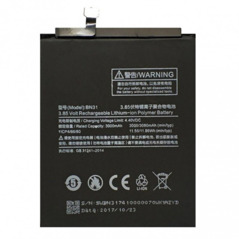 BATTERY XIAOMI BN31 MI A1 / REDMI NOTE 5A / S2