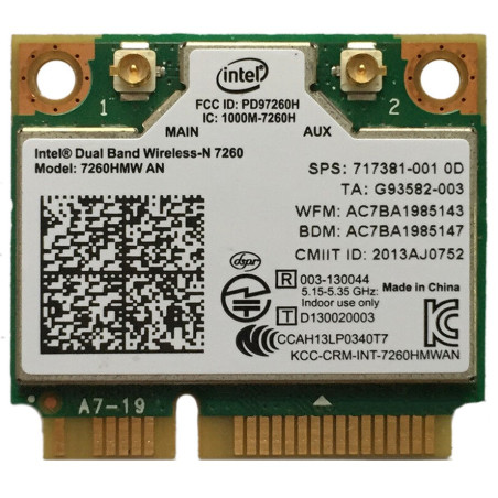 Modulo wifi para portatil HP EliteBook 840 G1 Intel PD97260H 717381-001 red wlan